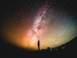 person looking at stars